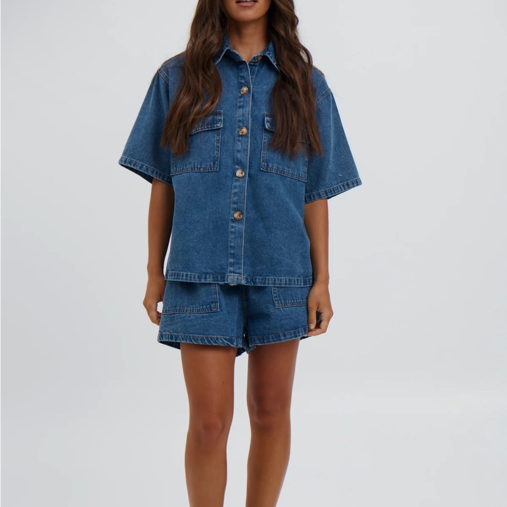 Delaney Denim Set Dark Blue